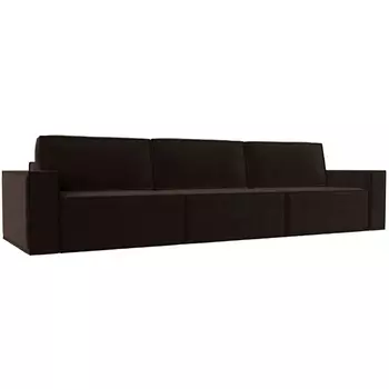 Прямой диван Куба лонг (Микровельвет/Коричневый) Лига Диванов 116875