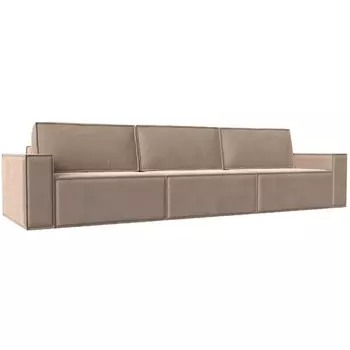 Прямой диван Куба лонг (Велюр/Бежевый) Лига Диванов 116862