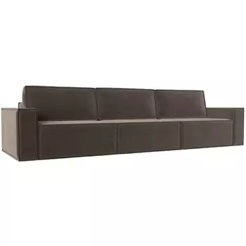 Прямой диван Куба лонг (Велюр/Коричневый) Лига Диванов 116866