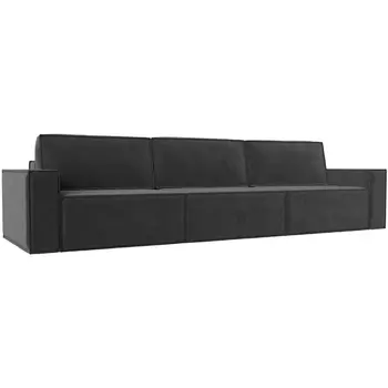 Прямой диван Куба лонг (Велюр/Серый) Лига Диванов 116867