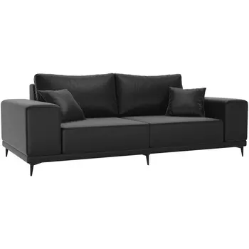 Прямой диван Льюес (экокожа черная) Лига Диванов 108615