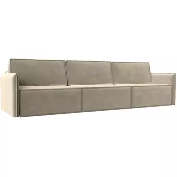 Прямой диван Либерти лонг (Микровельвет/Бежевый) Лига Диванов 116897