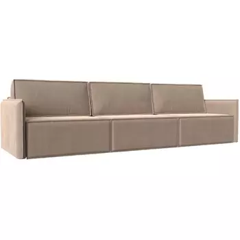 Прямой диван Либерти лонг (Велюр/Бежевый) Лига Диванов 116889