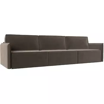 Прямой диван Либерти лонг (Велюр/Коричневый) Лига Диванов 116893