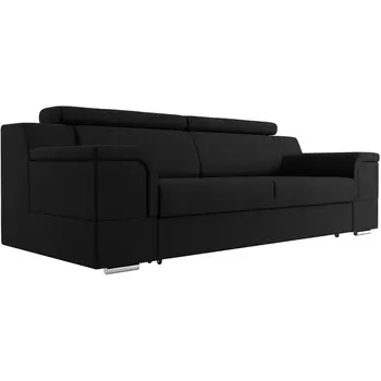 Прямой диван Лига-003 (Микровельвет/Черный) Лига Диванов 117119