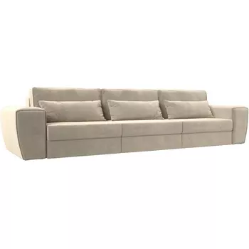 Прямой диван Лига-008 Long (Микровельвет/Бежевый) Лига Диванов 119028