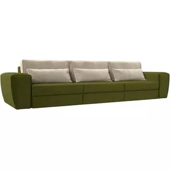 Прямой диван Лига-008 Long (Микровельвет/Бежевый,Зеленый) Лига Диванов 119045