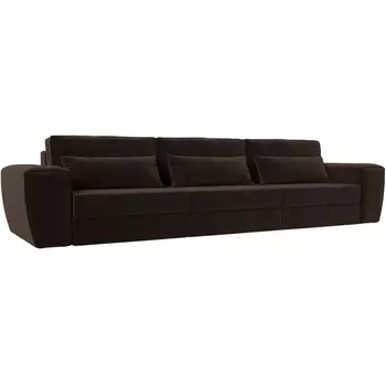 Прямой диван Лига-008 Long (Микровельвет/Коричневый) Лига Диванов 119051