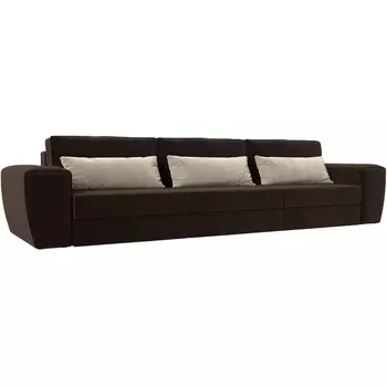 Прямой диван Лига-008 Long (Микровельвет/Коричневый) Лига Диванов 119058