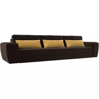 Прямой диван Лига-008 Long (Микровельвет/Коричневый) Лига Диванов 119059