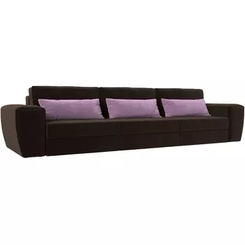 Прямой диван Лига-008 Long (Микровельвет/Коричневый) Лига Диванов 119061