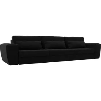 Прямой диван Лига-008 Long (Микровельвет/Черный) Лига Диванов 119072