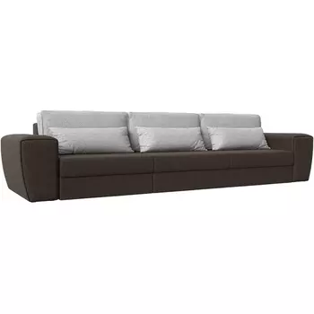 Прямой диван Лига-008 Long (Рогожка/Коричневый,Серый) Лига Диванов 119097