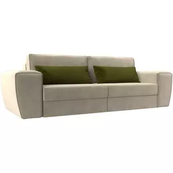 Прямой диван Лига-008 (Микровельвет/Бежевый,Зеленый) Лига Диванов 118589