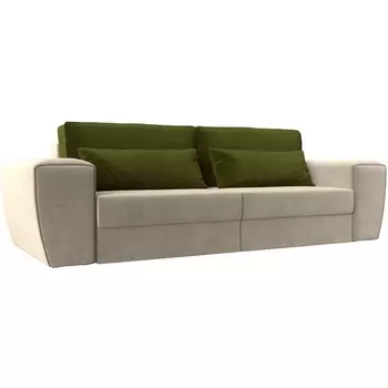 Прямой диван Лига-008 (Микровельвет/Бежевый,Зеленый) Лига Диванов 118591