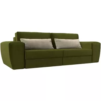 Прямой диван Лига-008 (Микровельвет/Бежевый,Зеленый) Лига Диванов 118606