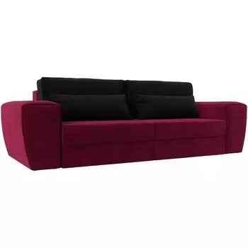 Прямой диван Лига-008 (Микровельвет/Черный,Красный) Лига Диванов 118597