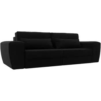 Прямой диван Лига-008 (Микровельвет/Черный) Лига Диванов 118626