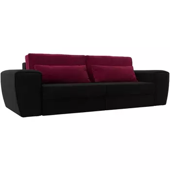 Прямой диван Лига-008 (Микровельвет/Черный,Красный) Лига Диванов 118629