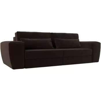 Прямой диван Лига-008 (Микровельвет/Коричневый) Лига Диванов 118611