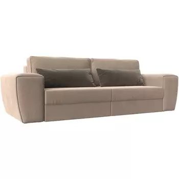 Прямой диван Лига-008 (Велюр/Бежевый,Коричневый) Лига Диванов 118557