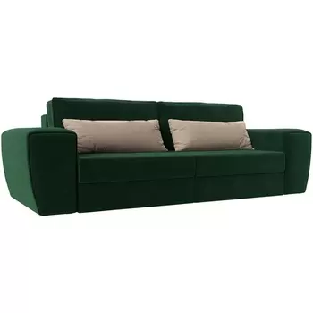 Прямой диван Лига-008 (Велюр/Бежевый,Зеленый) Лига Диванов 118570