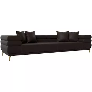 Прямой диван Лига-021 (Экокожа/Коричневый) Лига Диванов 119138