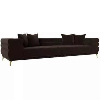 Прямой диван Лига-021 (Микровельвет/Коричневый) Лига Диванов 119127