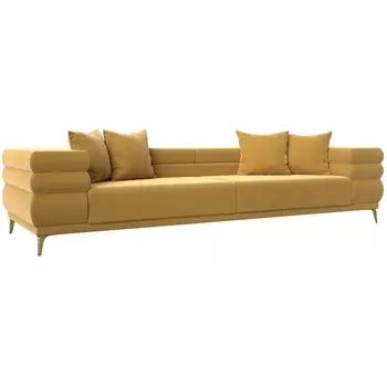 Прямой диван Лига-021 (Микровельвет/Желтый) Лига Диванов 119124