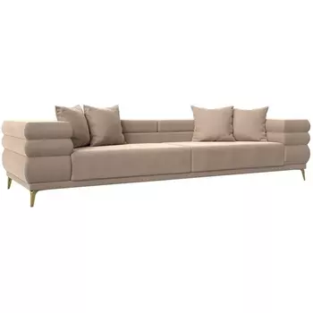 Прямой диван Лига-021 (Велюр/Бежевый) Лига Диванов 119114