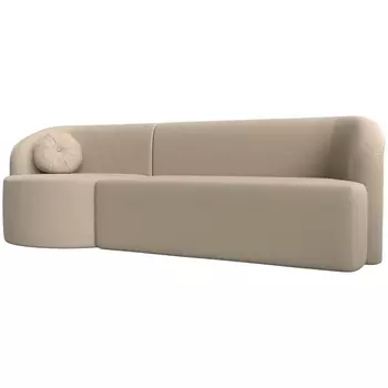 Прямой диван Лига-027 угол левый (Экокожа/Бежевый) Лига Диванов 119530L