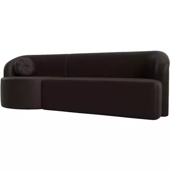 Прямой диван Лига-027 угол левый (Экокожа/Коричневый) Лига Диванов 119531L