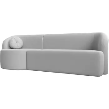 Прямой диван Лига-027 угол левый (Экокожа/Белый) Лига Диванов 119529L