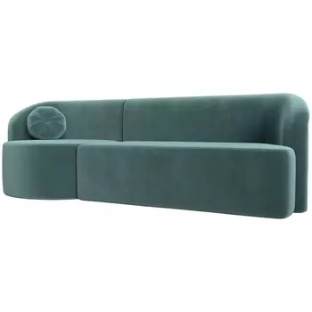 Прямой диван Лига-027 угол левый (Велюр/Бирюзовый) Лига Диванов 119517L