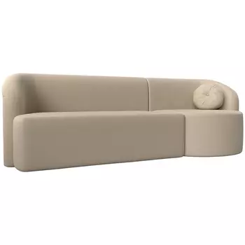 Прямой диван Лига-027 угол правый (Экокожа/Бежевый) Лига Диванов 119530