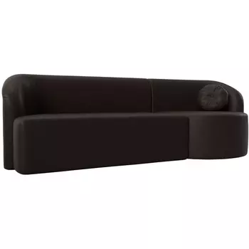 Прямой диван Лига-027 угол правый (Экокожа/Коричневый) Лига Диванов 119531