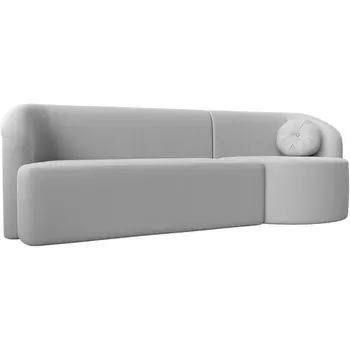 Прямой диван Лига-027 угол правый (Экокожа/Белый) Лига Диванов 119529