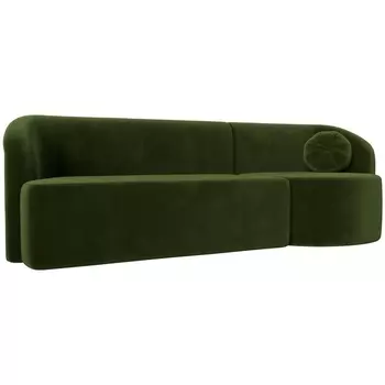 Прямой диван Лига-027 угол правый (Микровельвет/Зеленый) Лига Диванов 119551