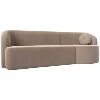 Прямой диван Лига-027 угол правый (Велюр/Бежевый) Лига Диванов 119516