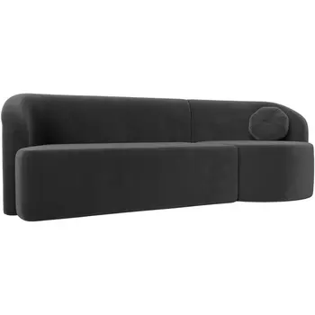 Прямой диван Лига-027 угол правый (Велюр/Серый) Лига Диванов 119521