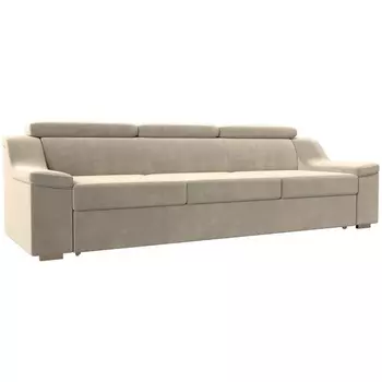 Прямой диван Линдос (Микровельвет/Бежевый) Лига Диванов 118315