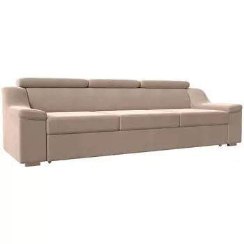 Прямой диван Линдос (Велюр/Бежевый) Лига Диванов 118307