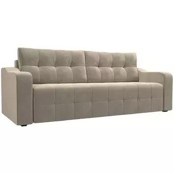 Прямой диван Лиссабон (Микровельвет/Бежевый) Лига Диванов 117482