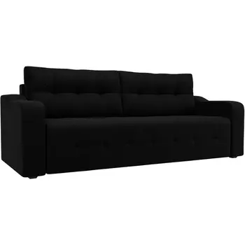 Прямой диван Лиссабон (Микровельвет/Черный) Лига Диванов 117486