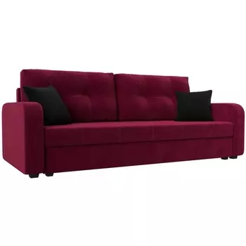 Прямой диван Ливерпуль Лайт (Микровельвет/Красный) Лига Диванов 117193