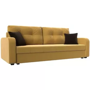 Прямой диван Ливерпуль Лайт (Микровельвет/Желтый) Лига Диванов 117194