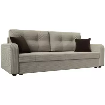 Прямой диван Ливерпуль Лайт (Рогожка,Микровельвет/Бежевый) Лига Диванов 117204