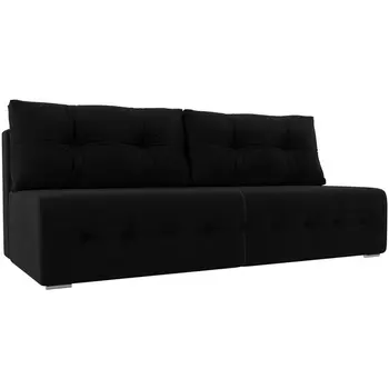 Прямой диван Лондон (микровельвет черный) Лига Диванов 100637