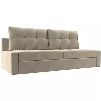 Прямой диван Мартин (микровельвет бежевый, подушки микровельвет БЕЖ) Лига Диванов 111000