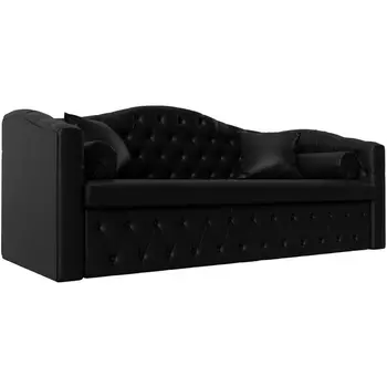 Прямой диван Мечта (экокожа черная) Лига Диванов 112874